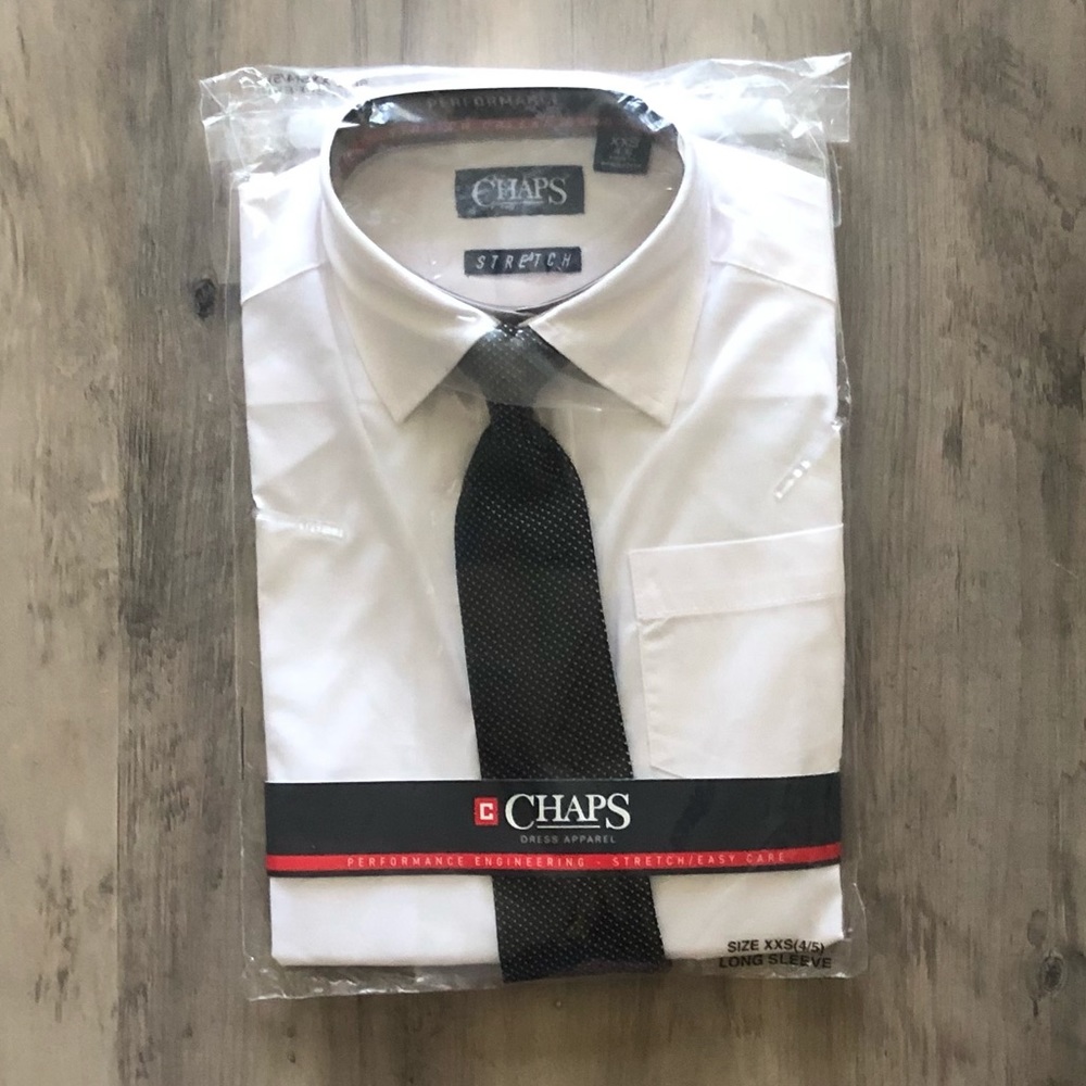 COPY - Chaps Boys Long Sleeve Dress Shirt W/Tie